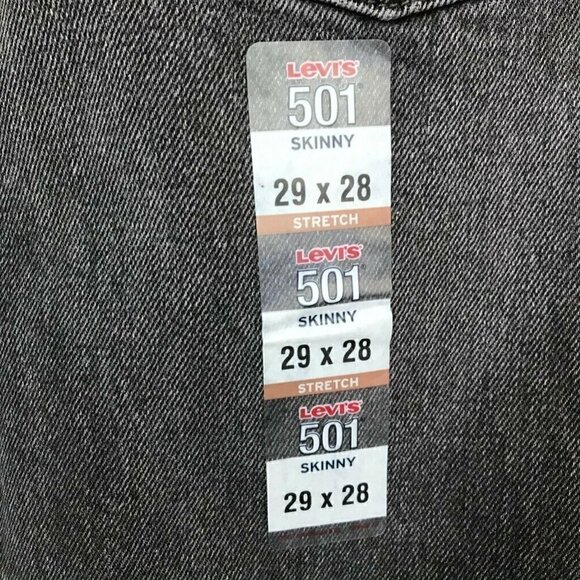 Levis Slim Skinny Jeans Black 501 Stretch 29 NEW - Picture 8 of 8